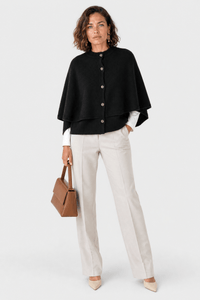 Veste Cape Noire Femme