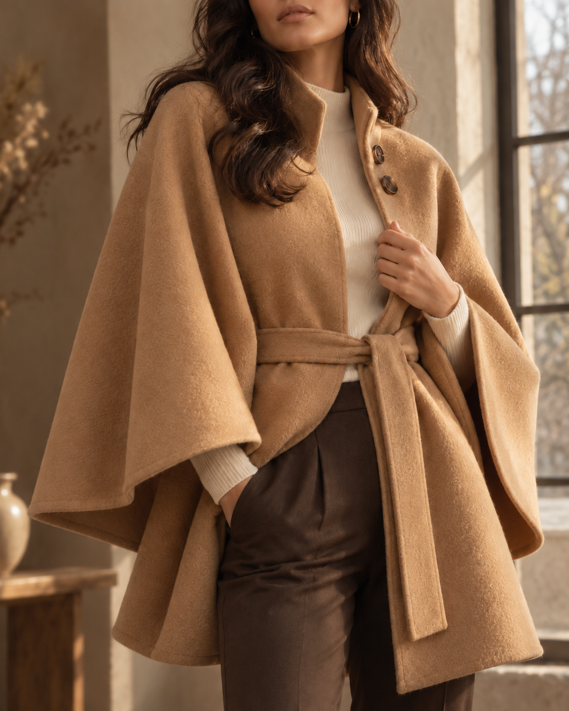 Manteau Cape en Laine