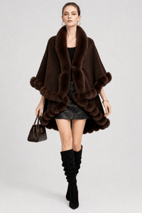 Cape Femme Hiver Fourrure