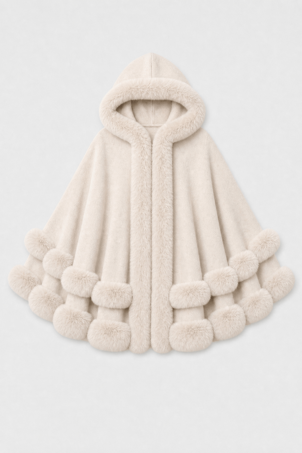 Cape Longue d'Hiver Femme Fourrure