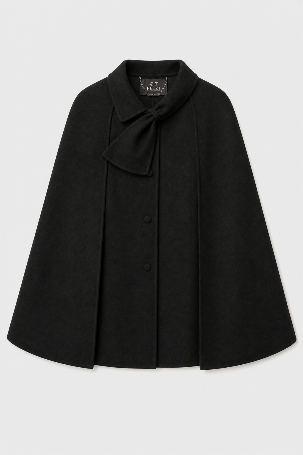 Cape Noire Femme Laine