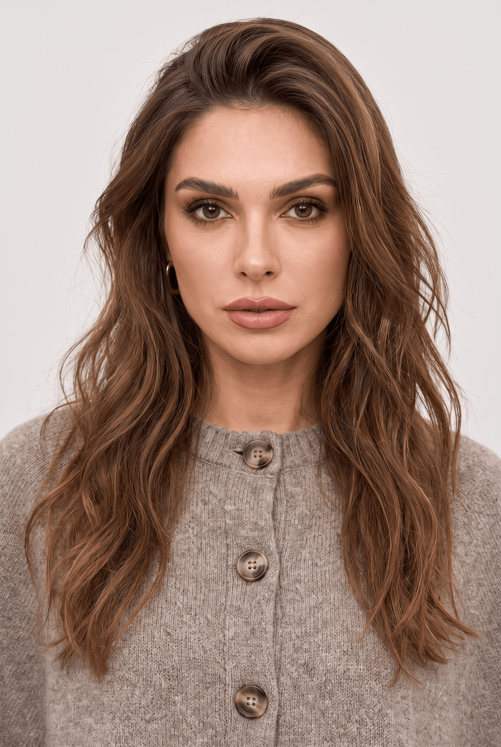 Capelet Femme Beige à Boutons
