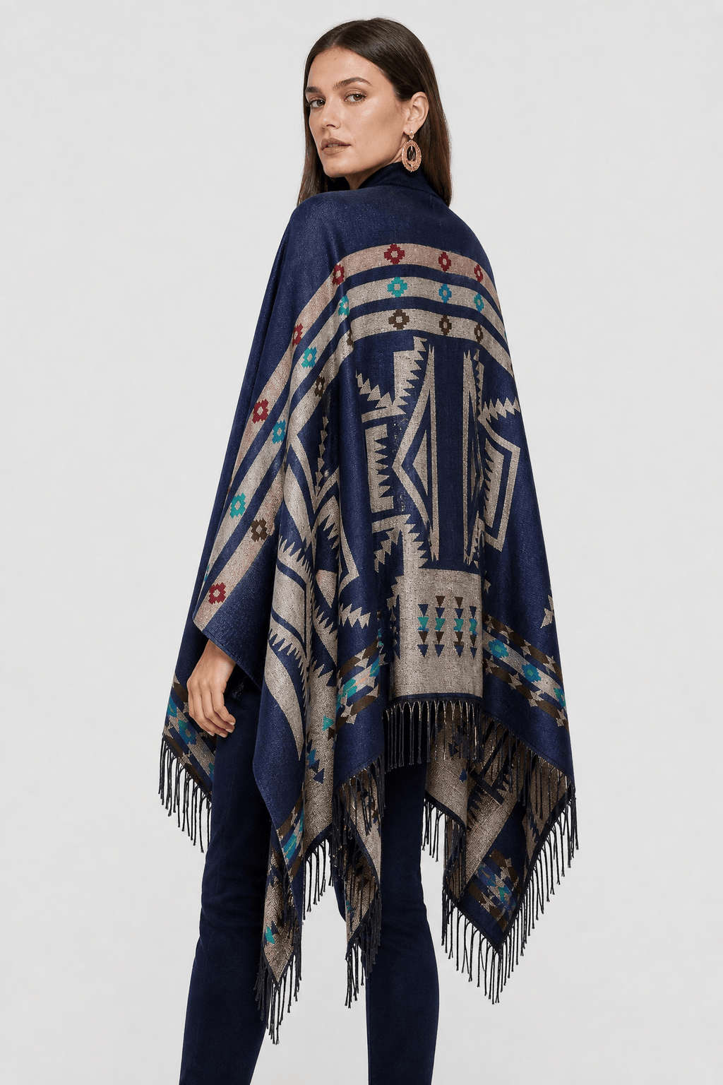 Cape Femme Marine Ethnique