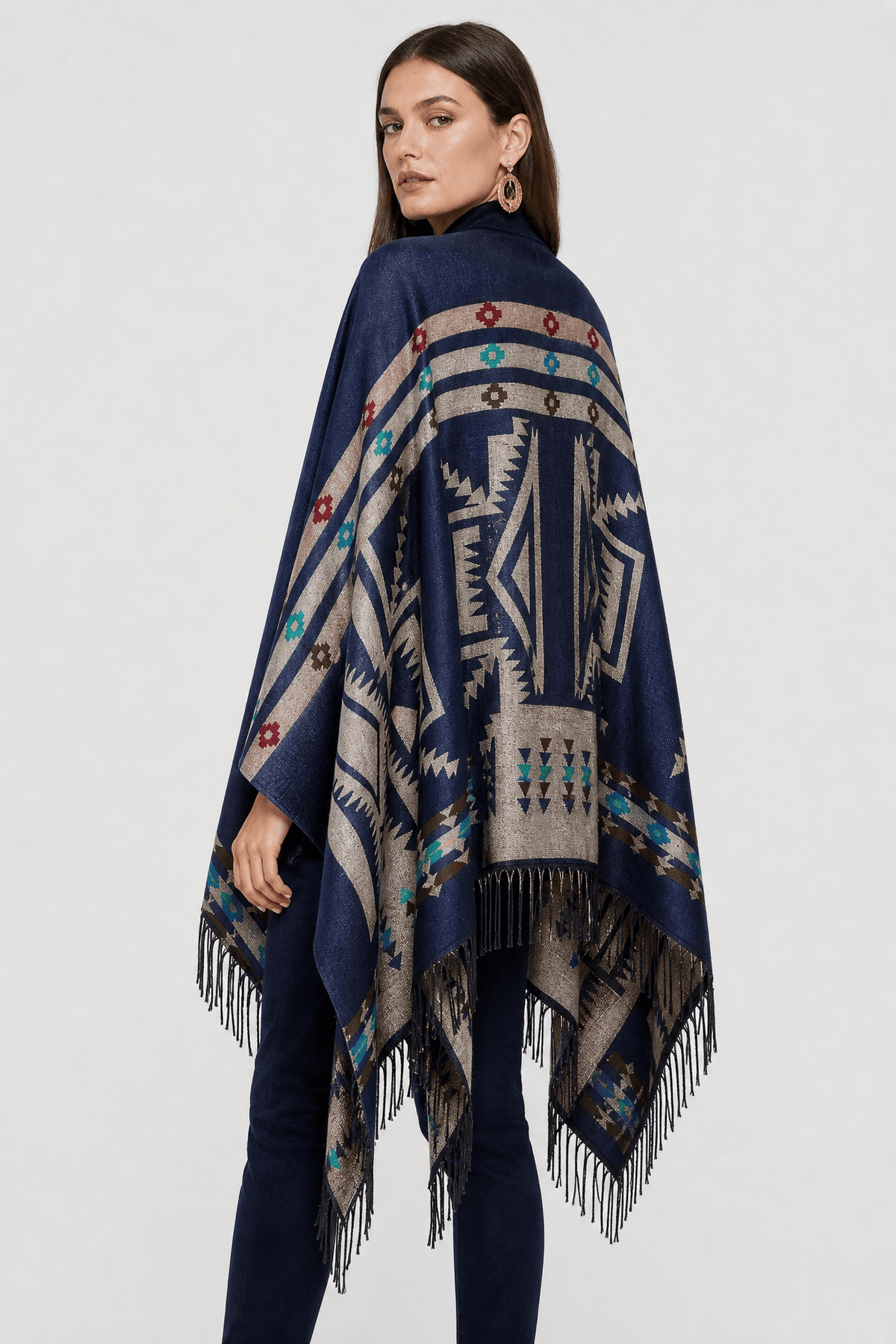 Cape Femme Marine Ethnique
