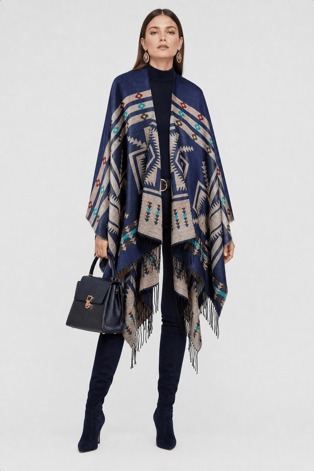 Cape Femme Marine Ethnique