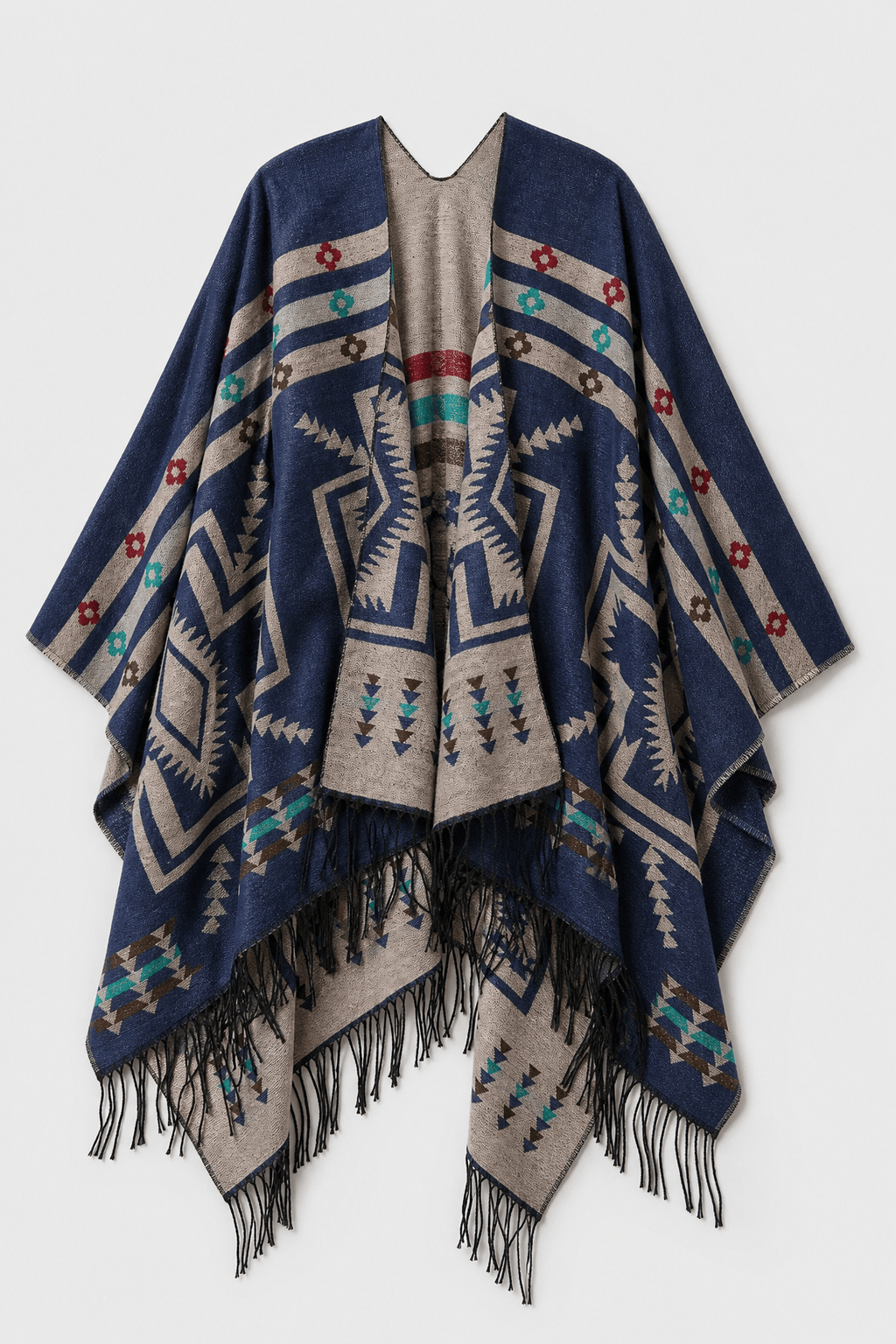 Cape Femme Marine Ethnique