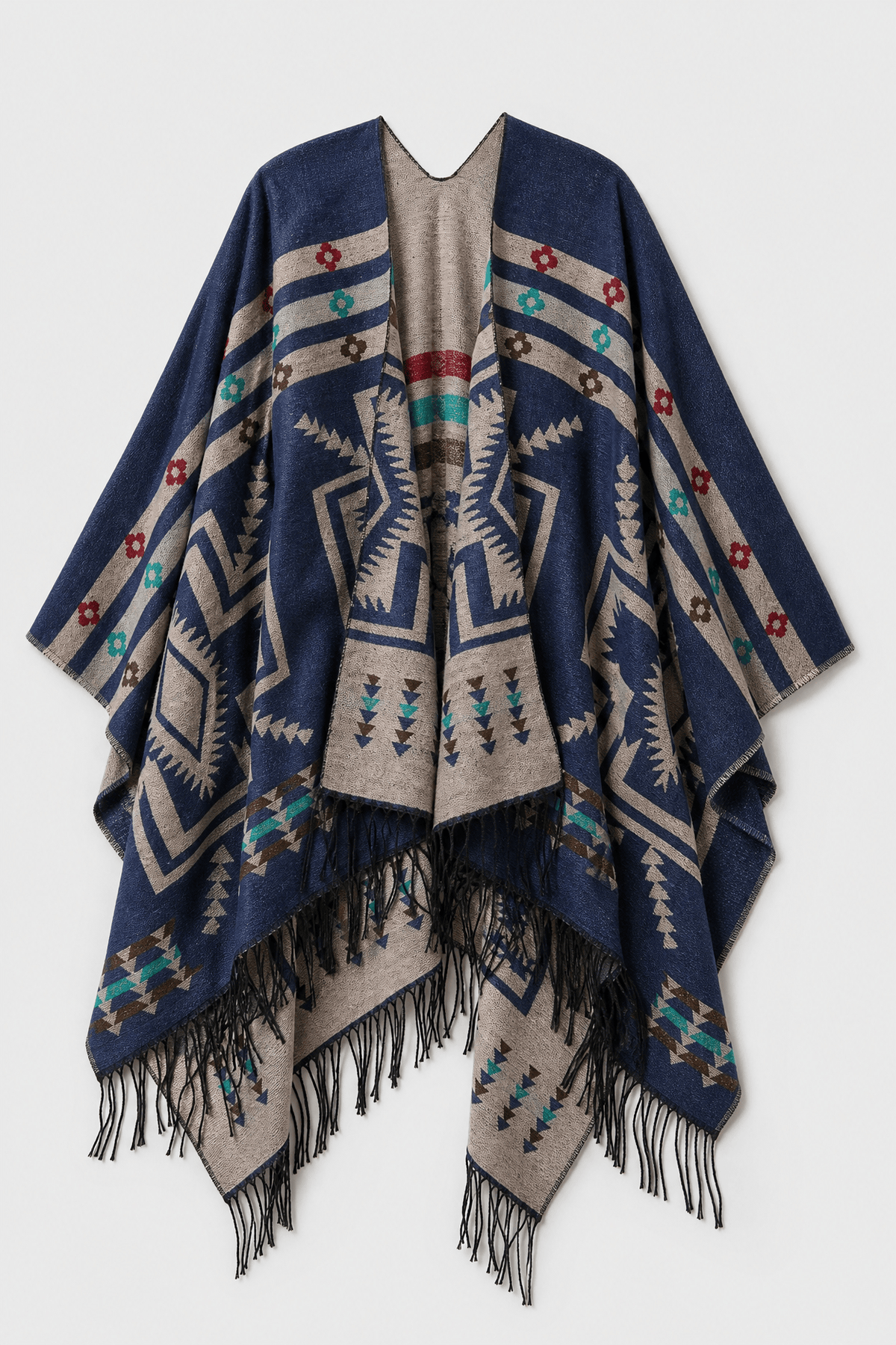 Cape Femme Marine Ethnique