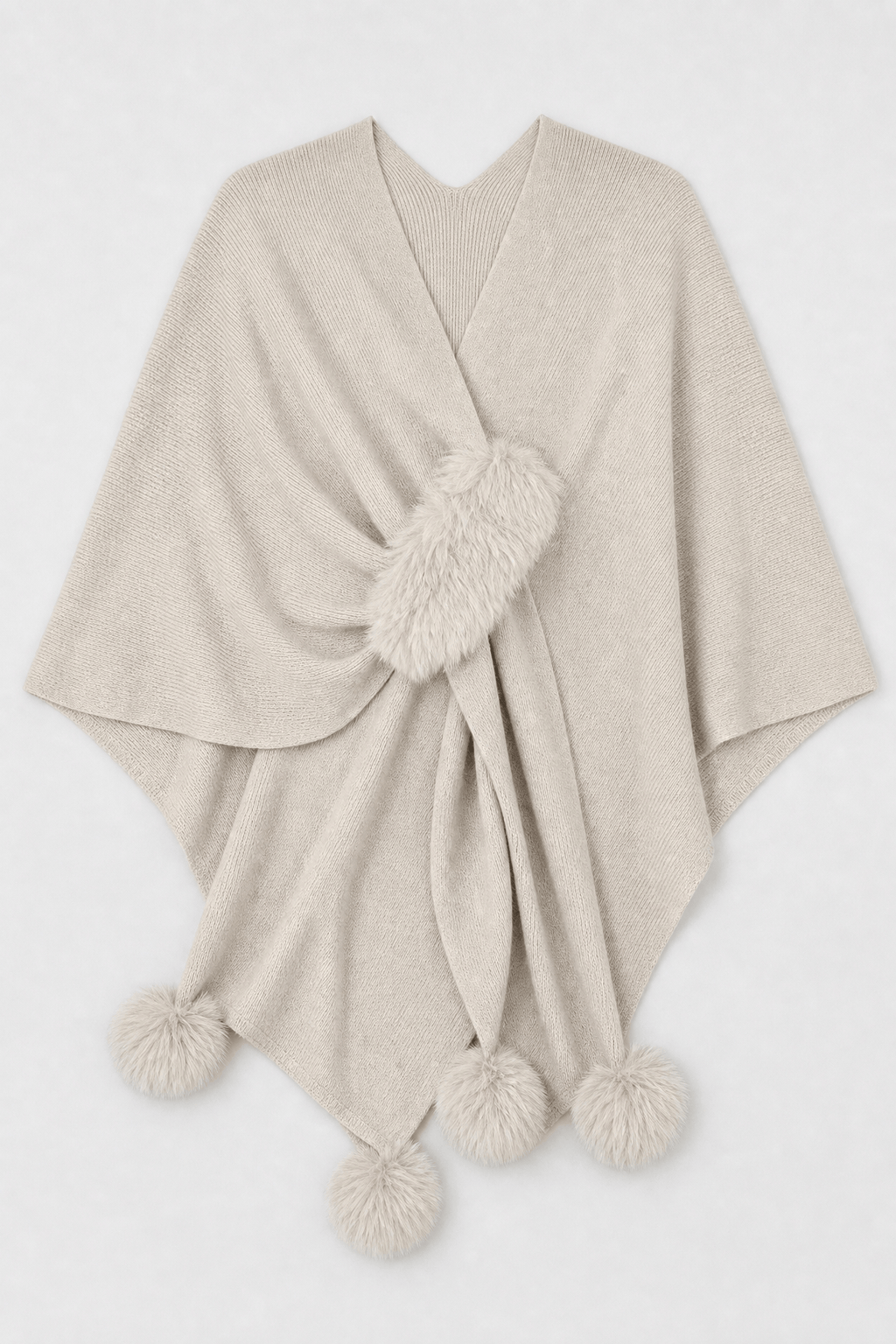 Gilet Cape Femme Beige