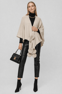 Gilet Cape Femme Beige