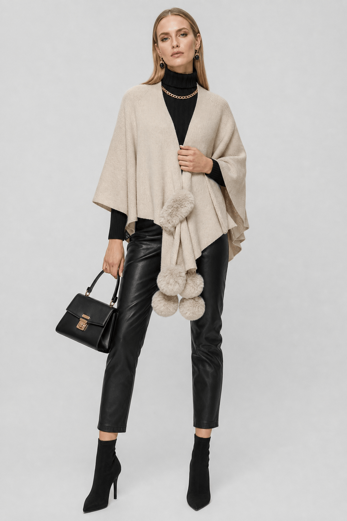 Gilet Cape Femme Beige