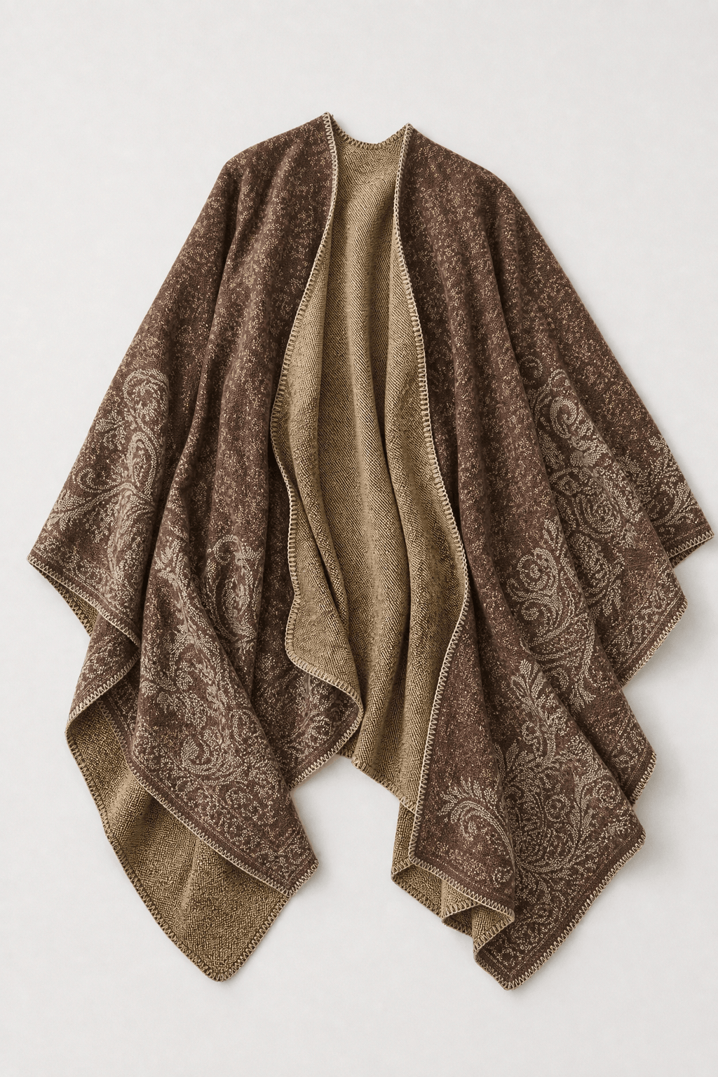 Cape Chaude Femme Ceinturée