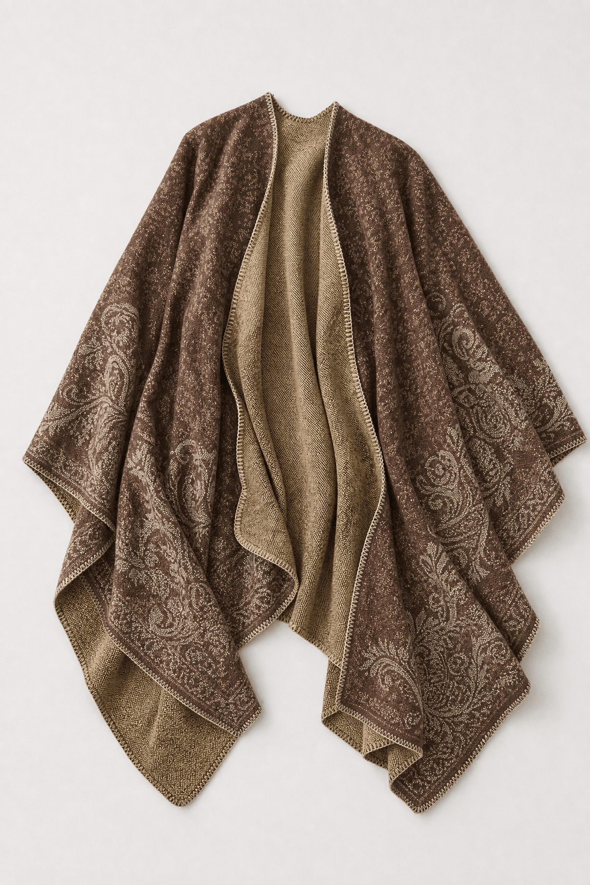 Cape Chaude Femme Ceinturée