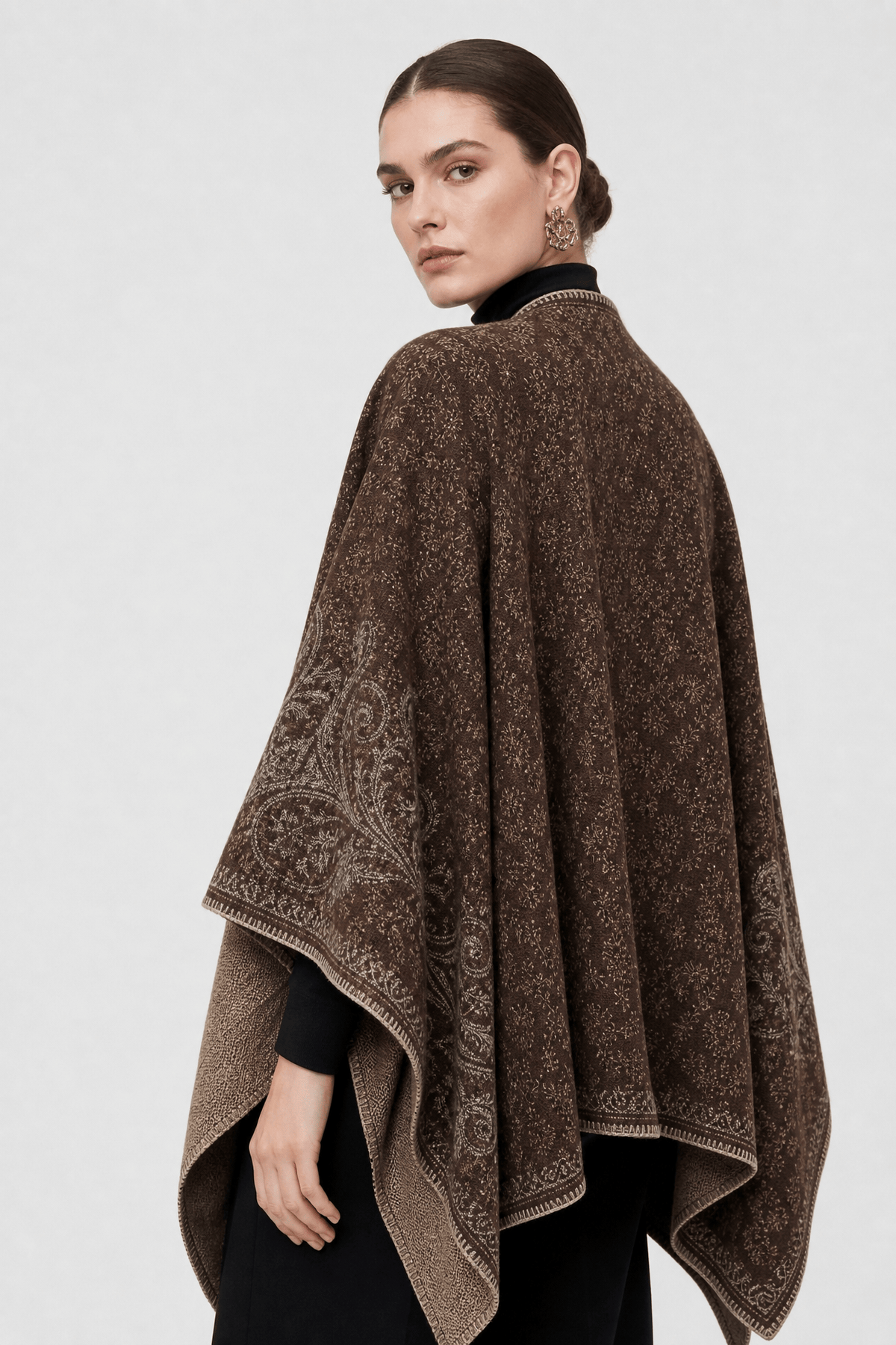 Cape Chaude Femme Ceinturée