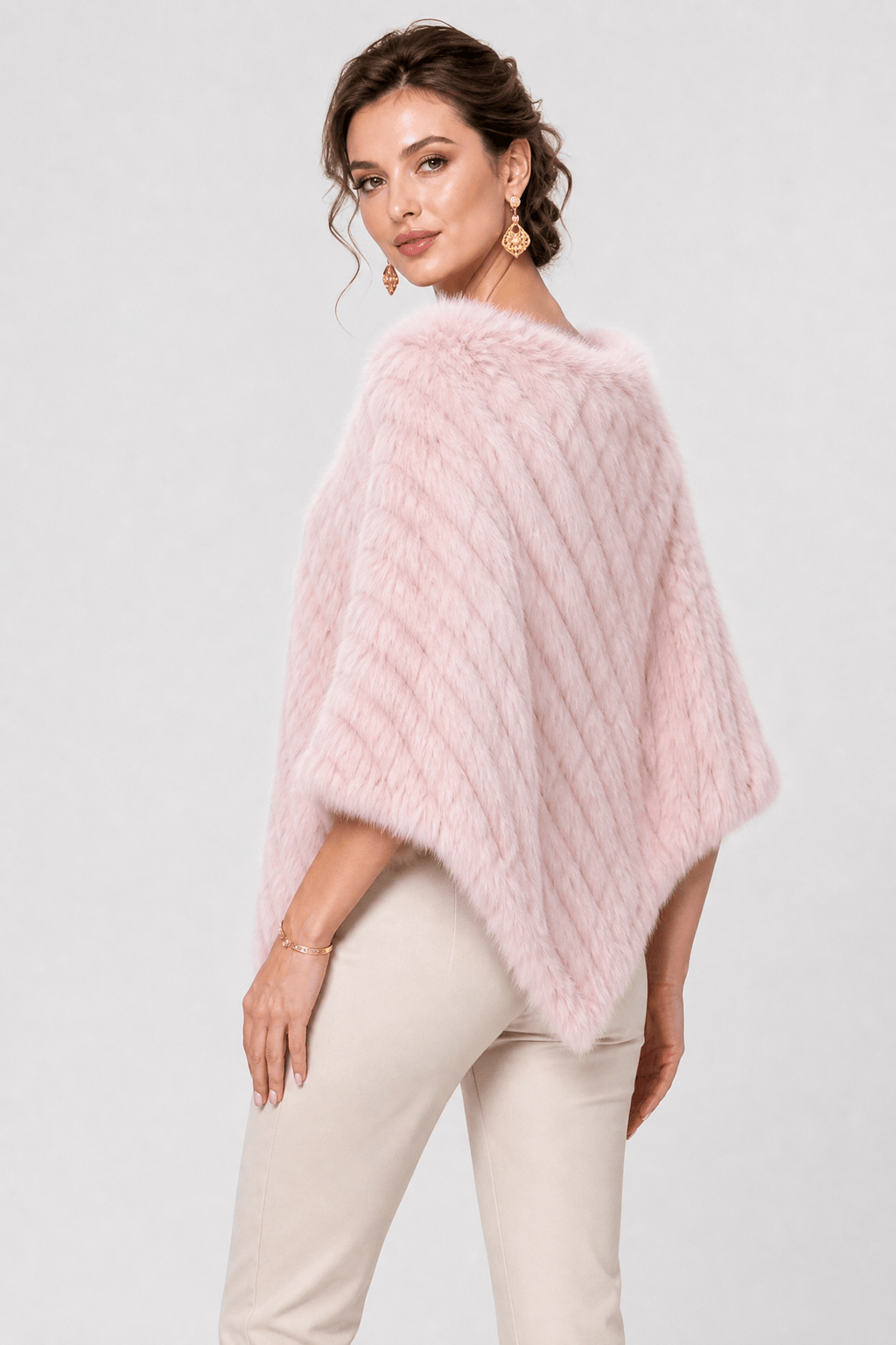 Cape Fourrure Femme Rose