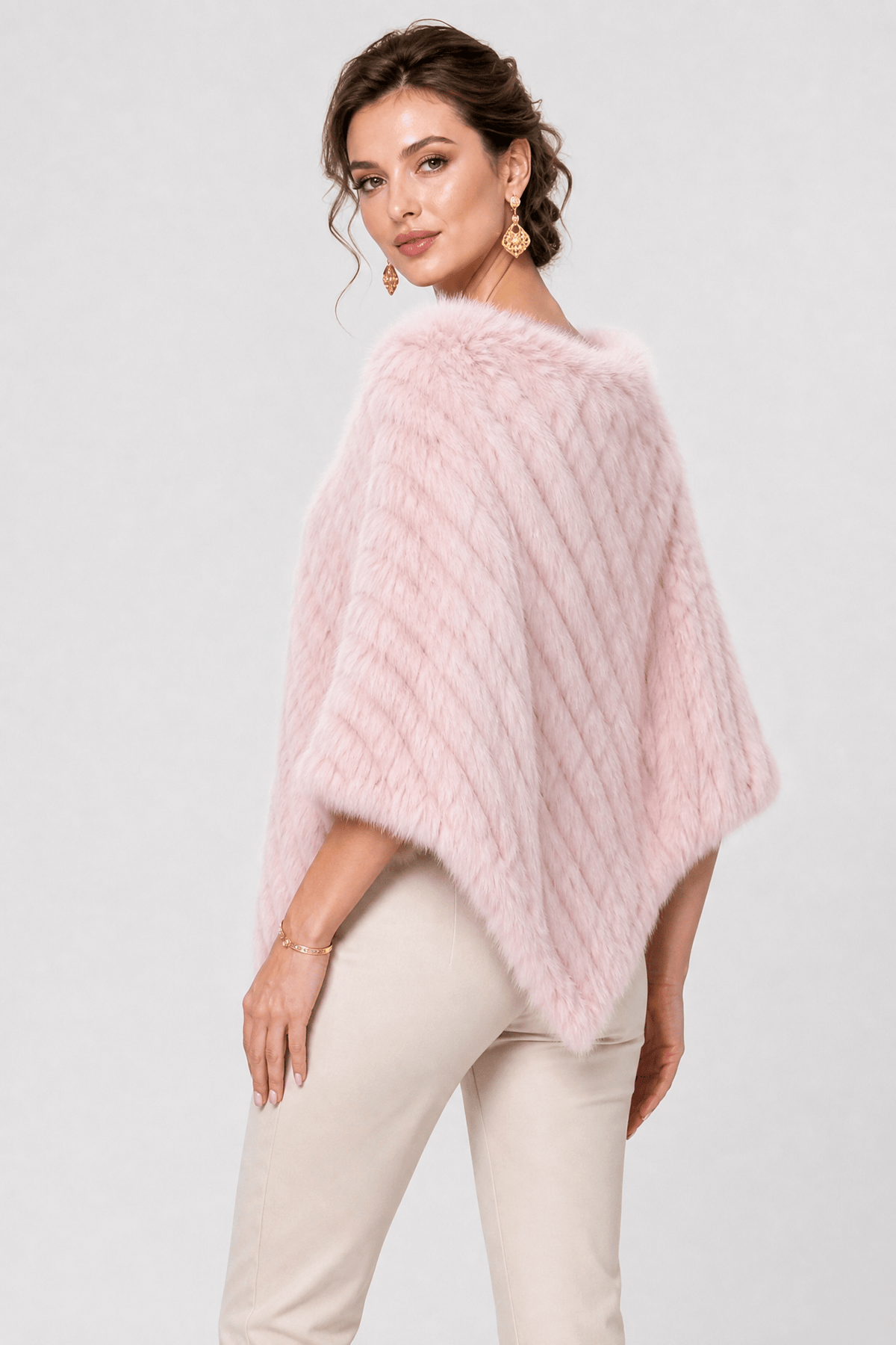 Cape Fourrure Femme Rose