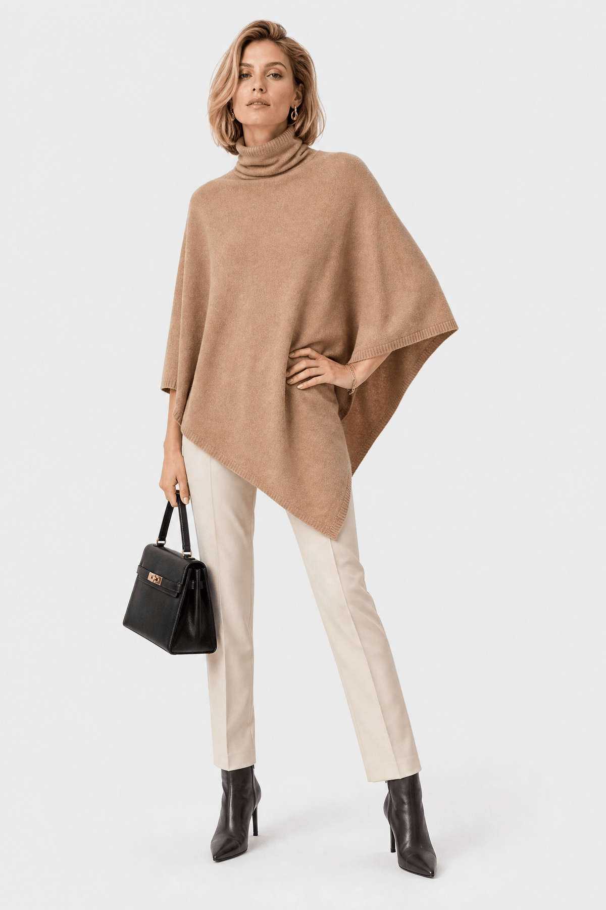 Cape Camel Femme en Laine