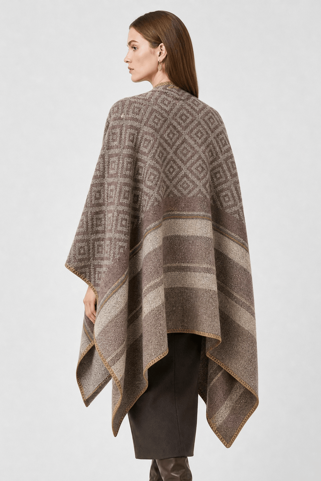 Gilet Cape Femme Ceinturé Hiver
