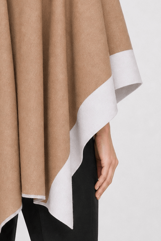 Cape Camel Femme Ceinturée