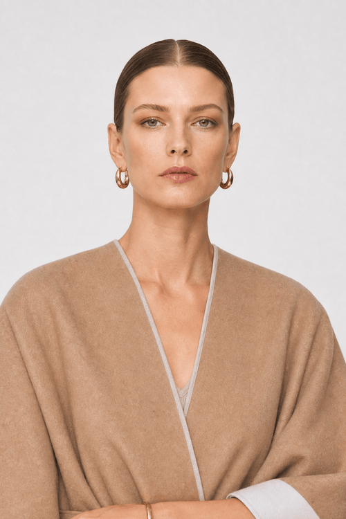 Cape Camel Femme Ceinturée