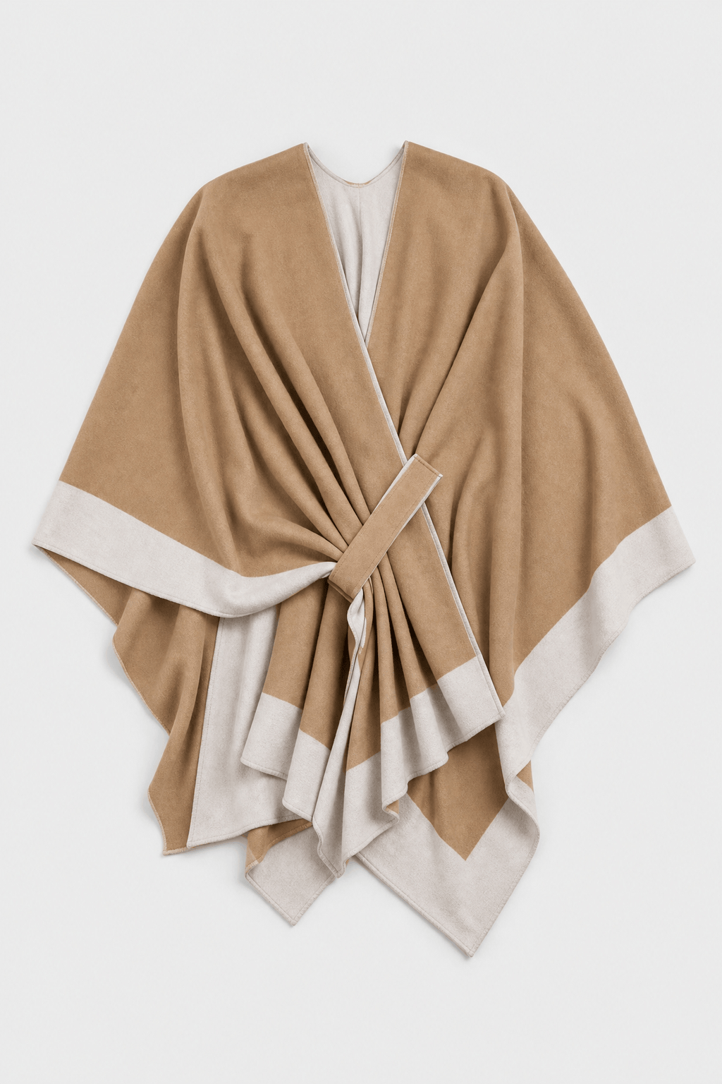 Cape Camel Femme Ceinturée