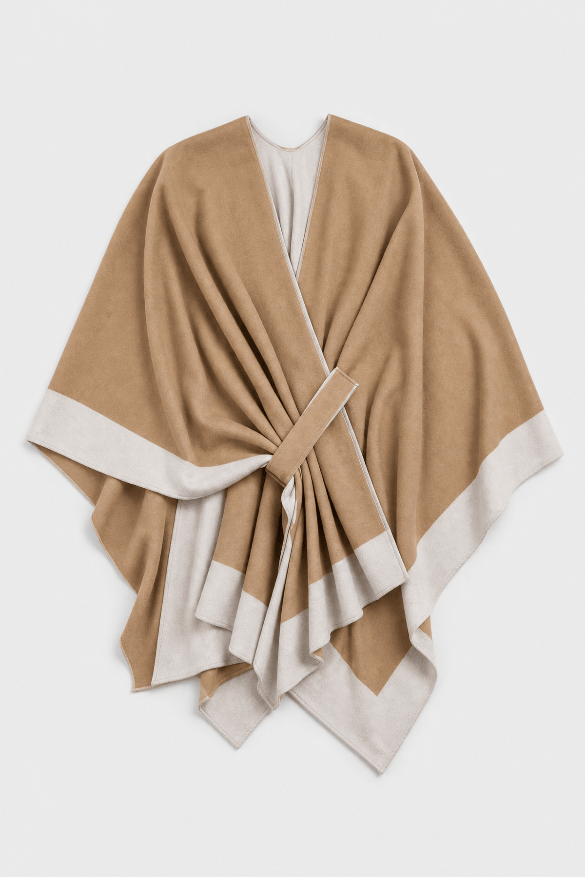 Cape Camel Femme Ceinturée