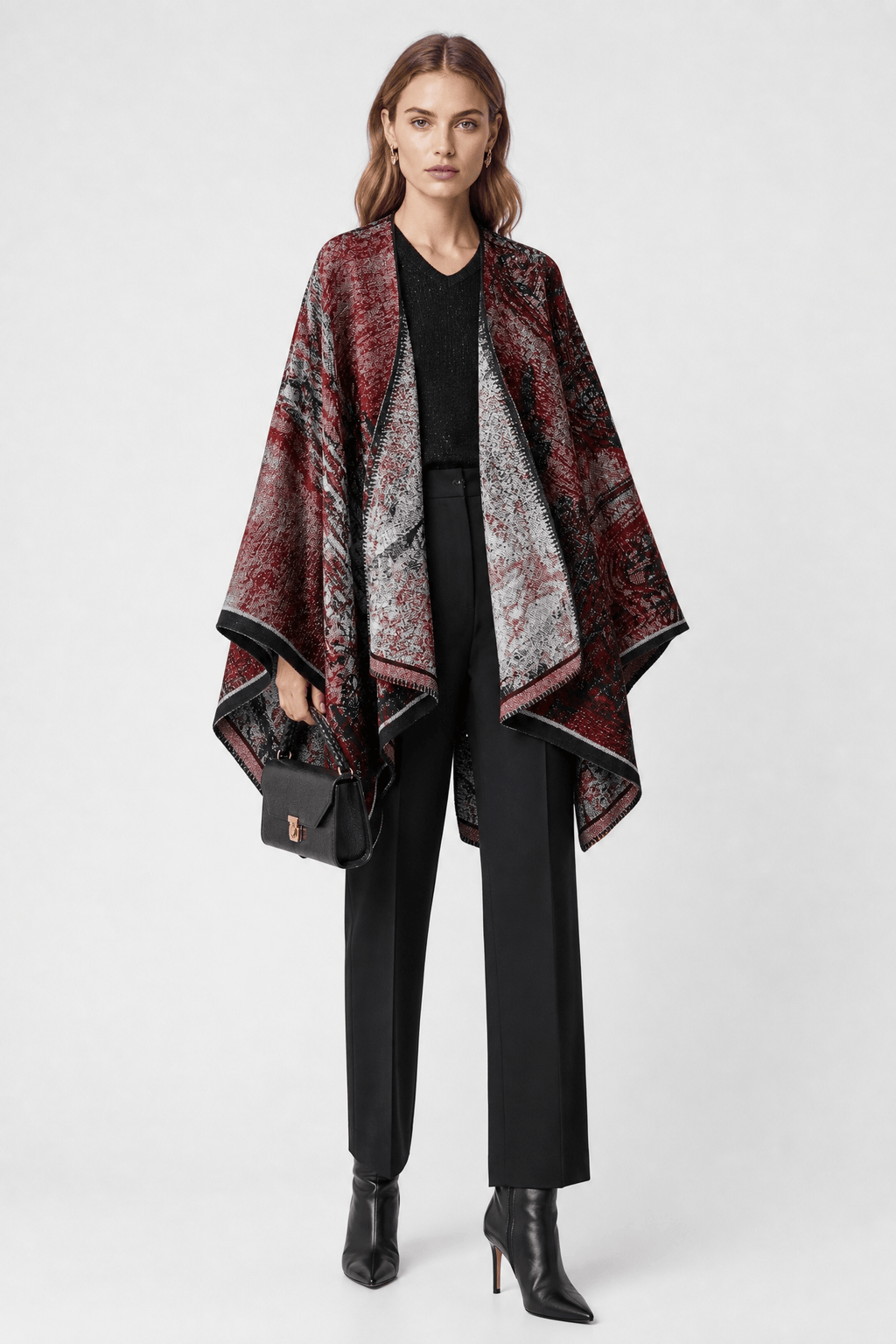 Cape Femme Ethnique Rouge