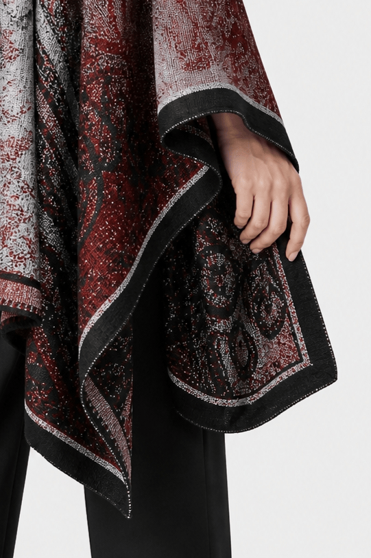 Cape Femme Ethnique Rouge
