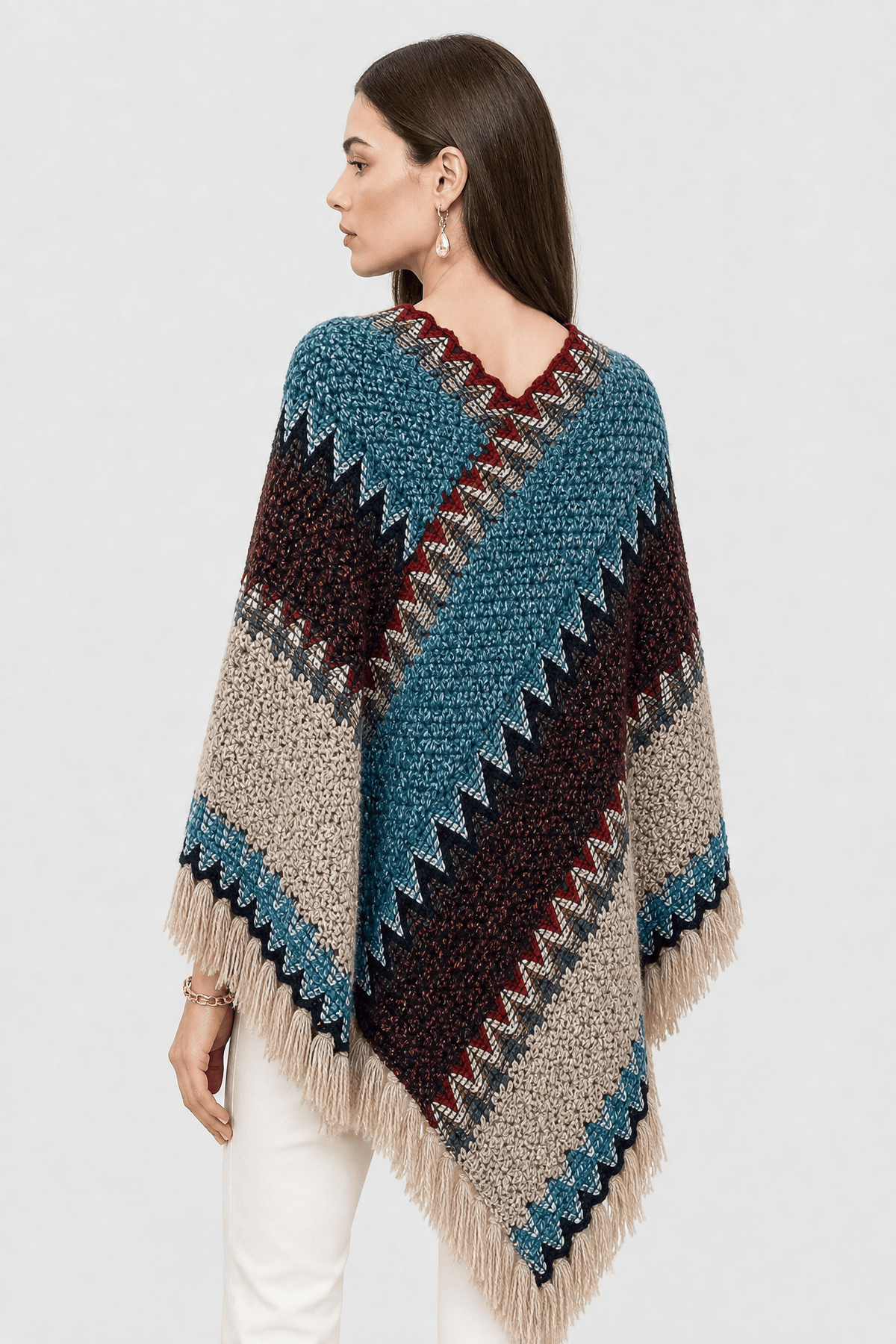 Cape Femme à Franges Colorée