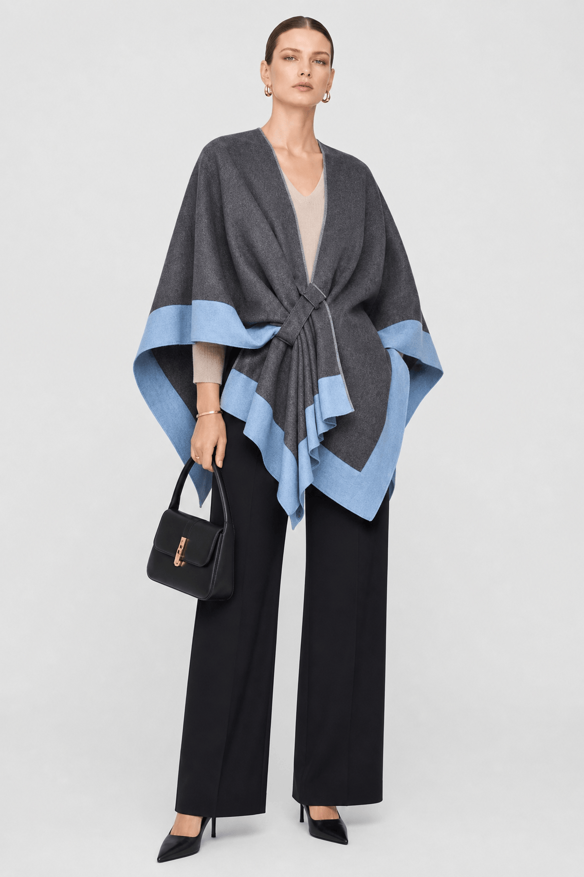 Gilet Cape Gris Femme