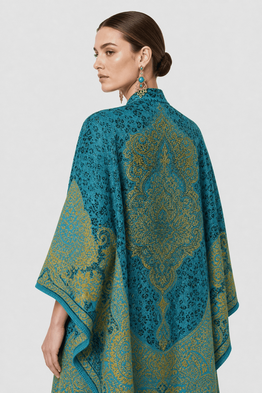 Cape Femme Verte Cachemire
