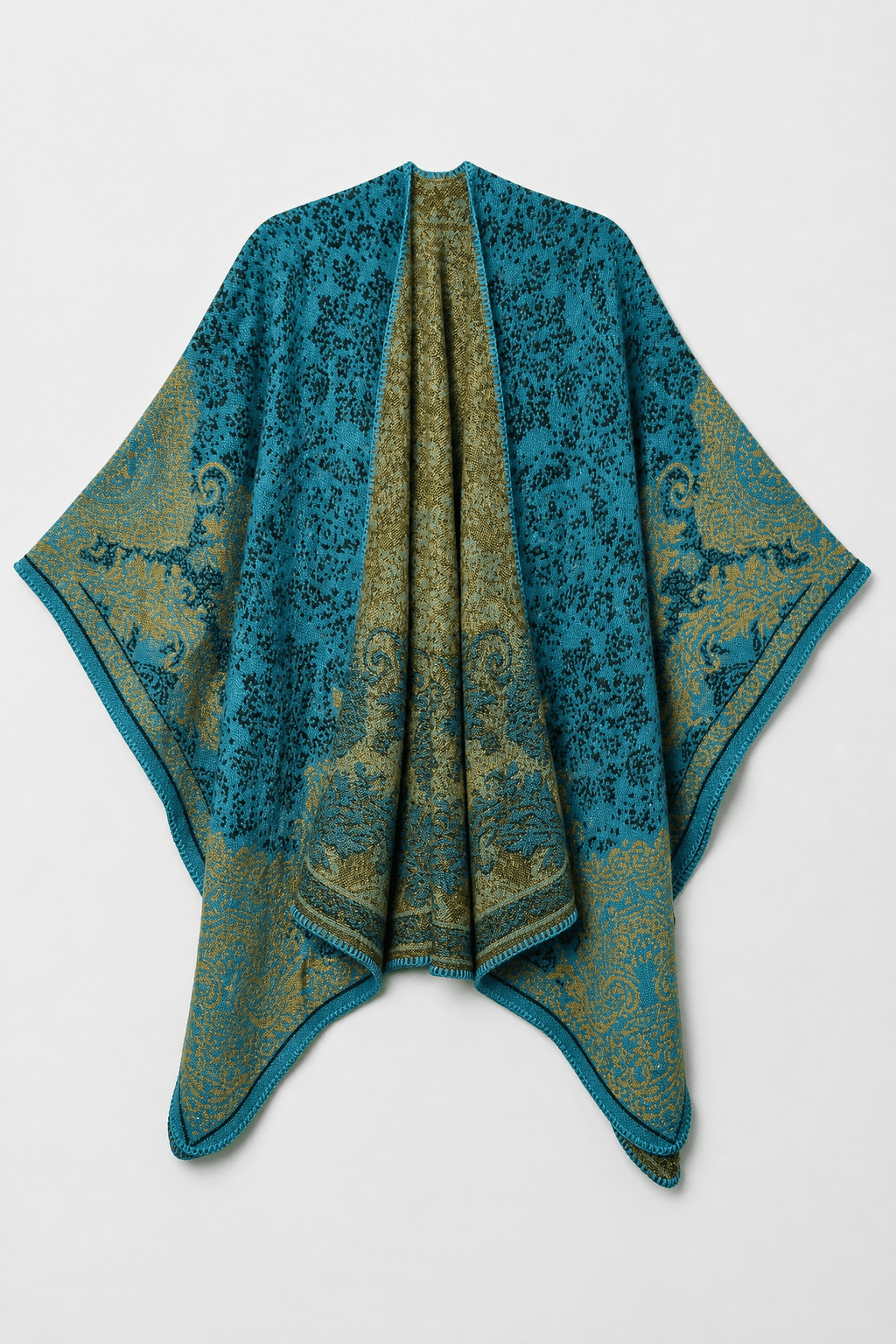 Cape Femme Verte Cachemire