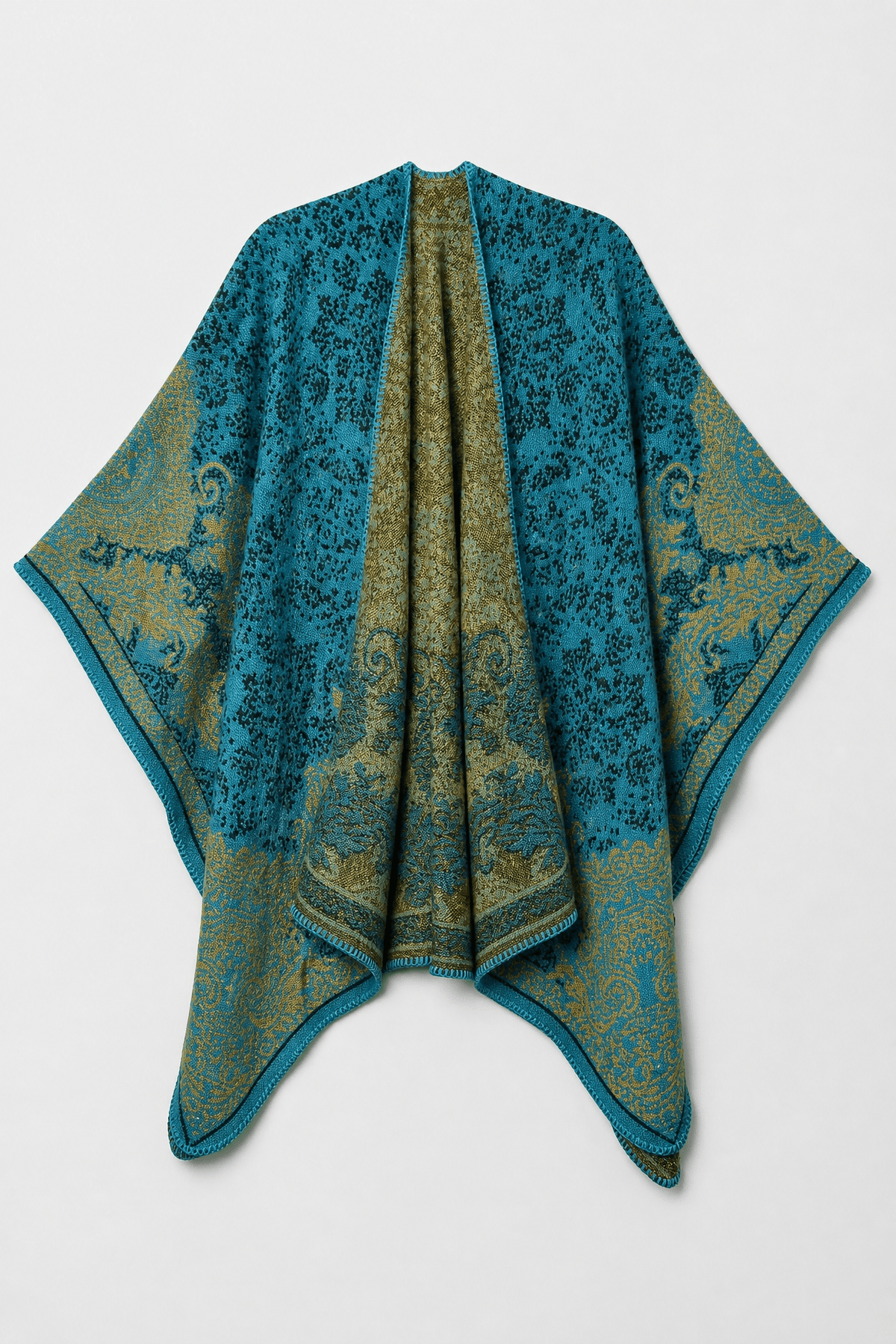 Cape Femme Verte Cachemire