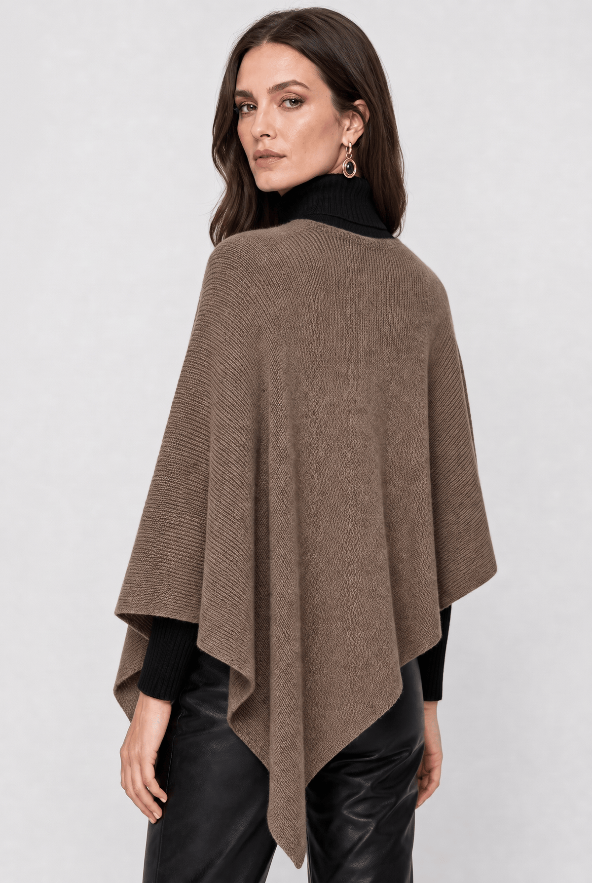 Gilet Cape Marron Femme