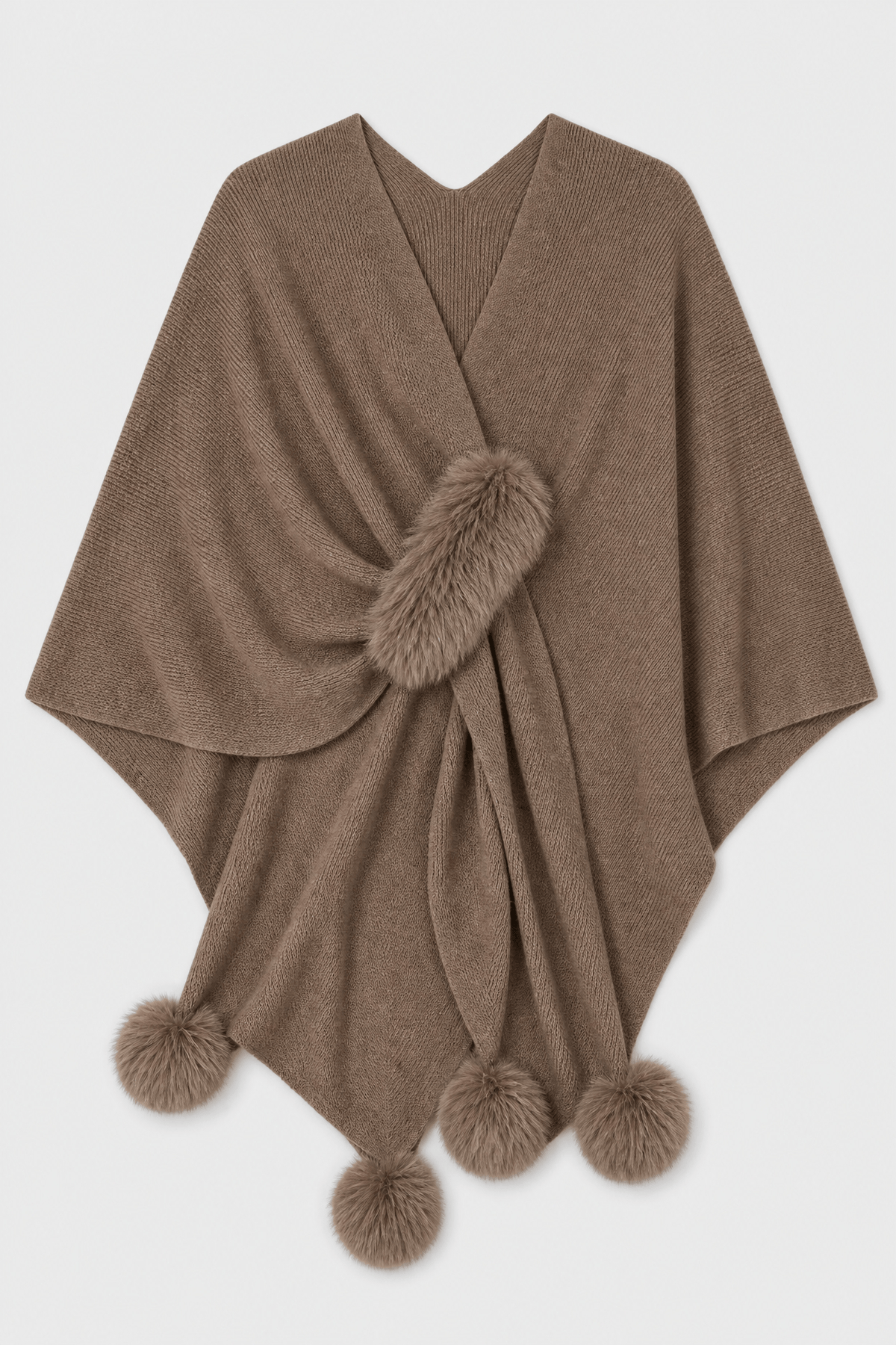 Gilet Cape Marron Femme