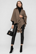 Gilet Cape Marron Femme