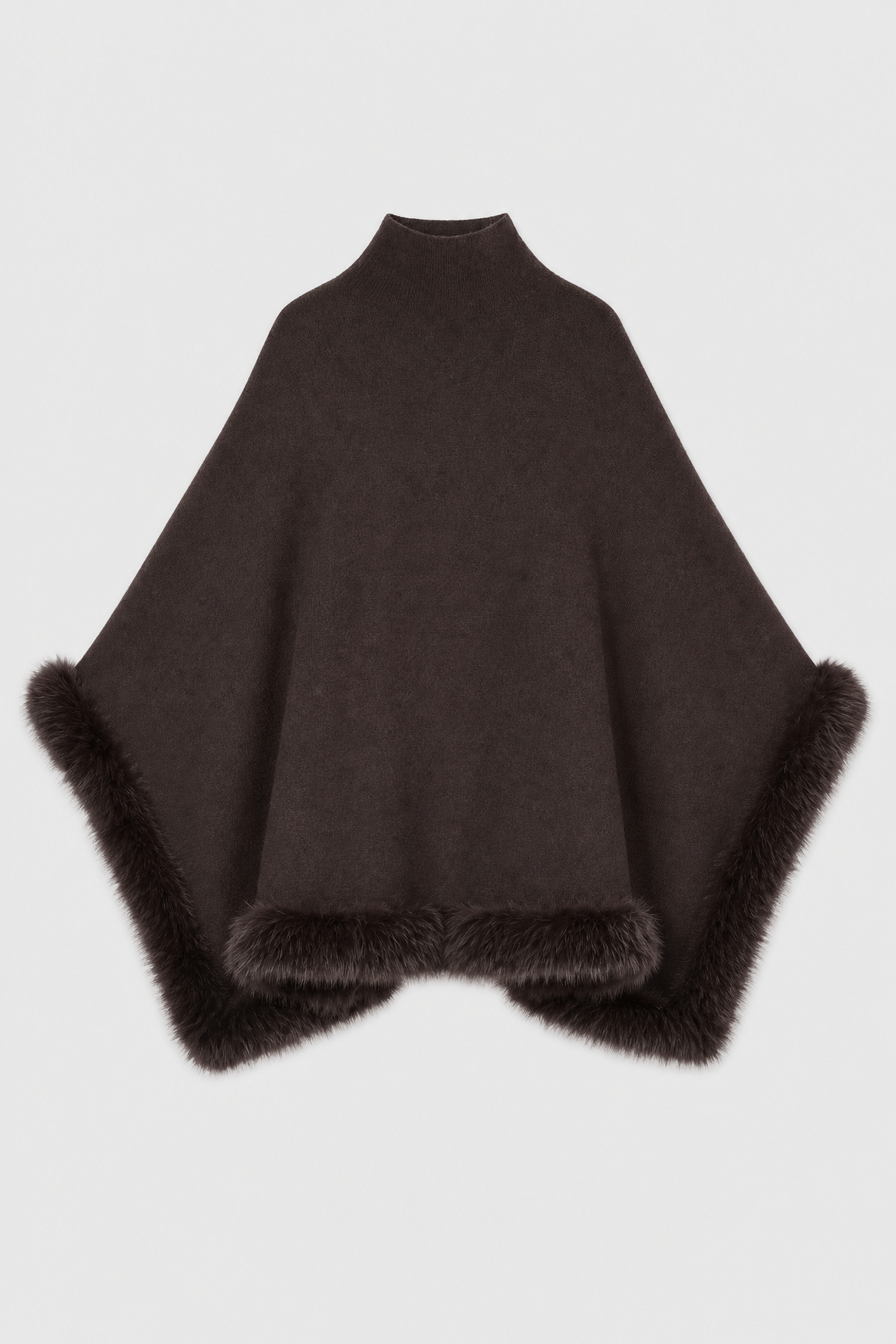 Cape Chaude Femme Fourrure Marron