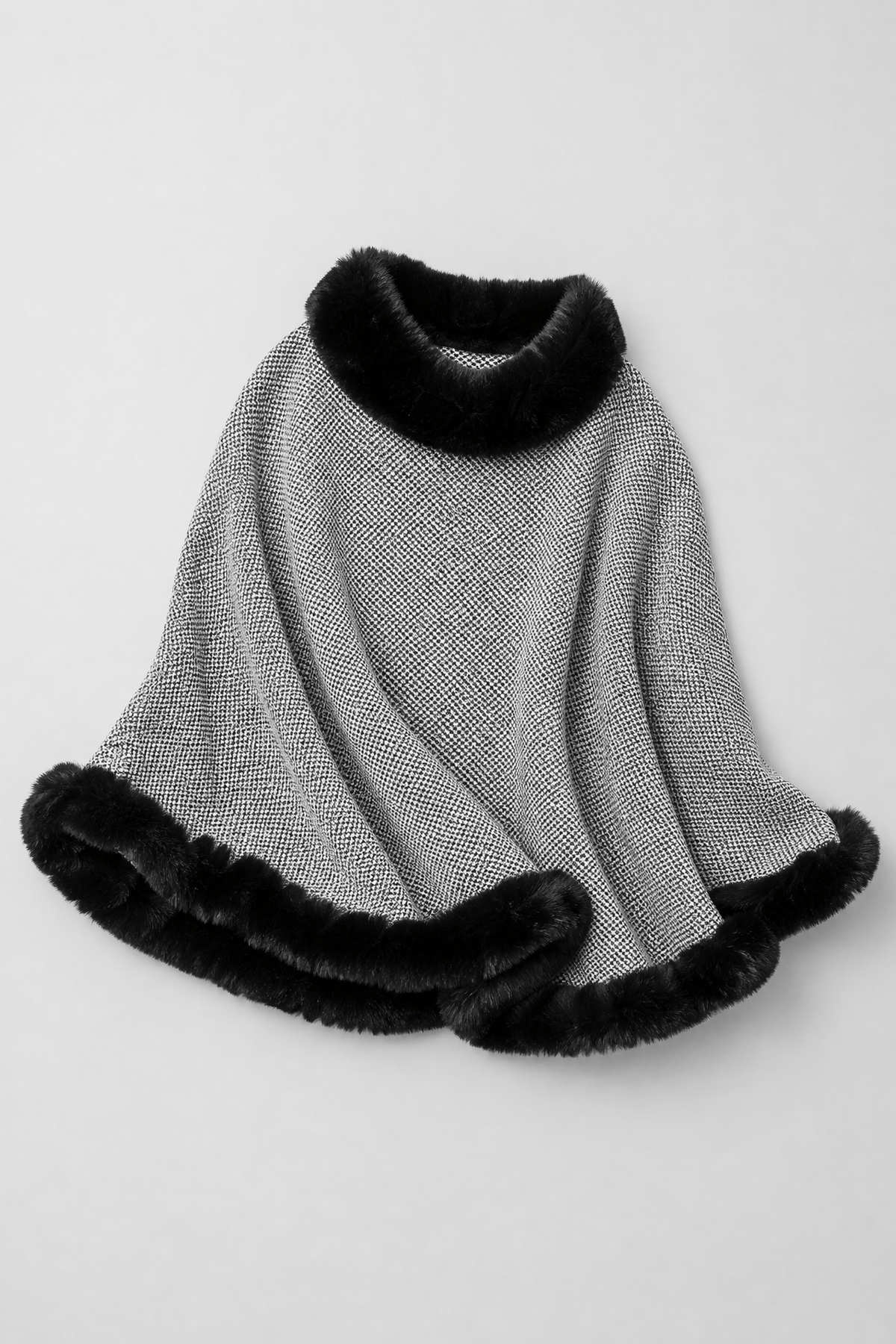 Cape Femme Fourrure Grise