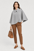 Veste Cape en Laine Grise