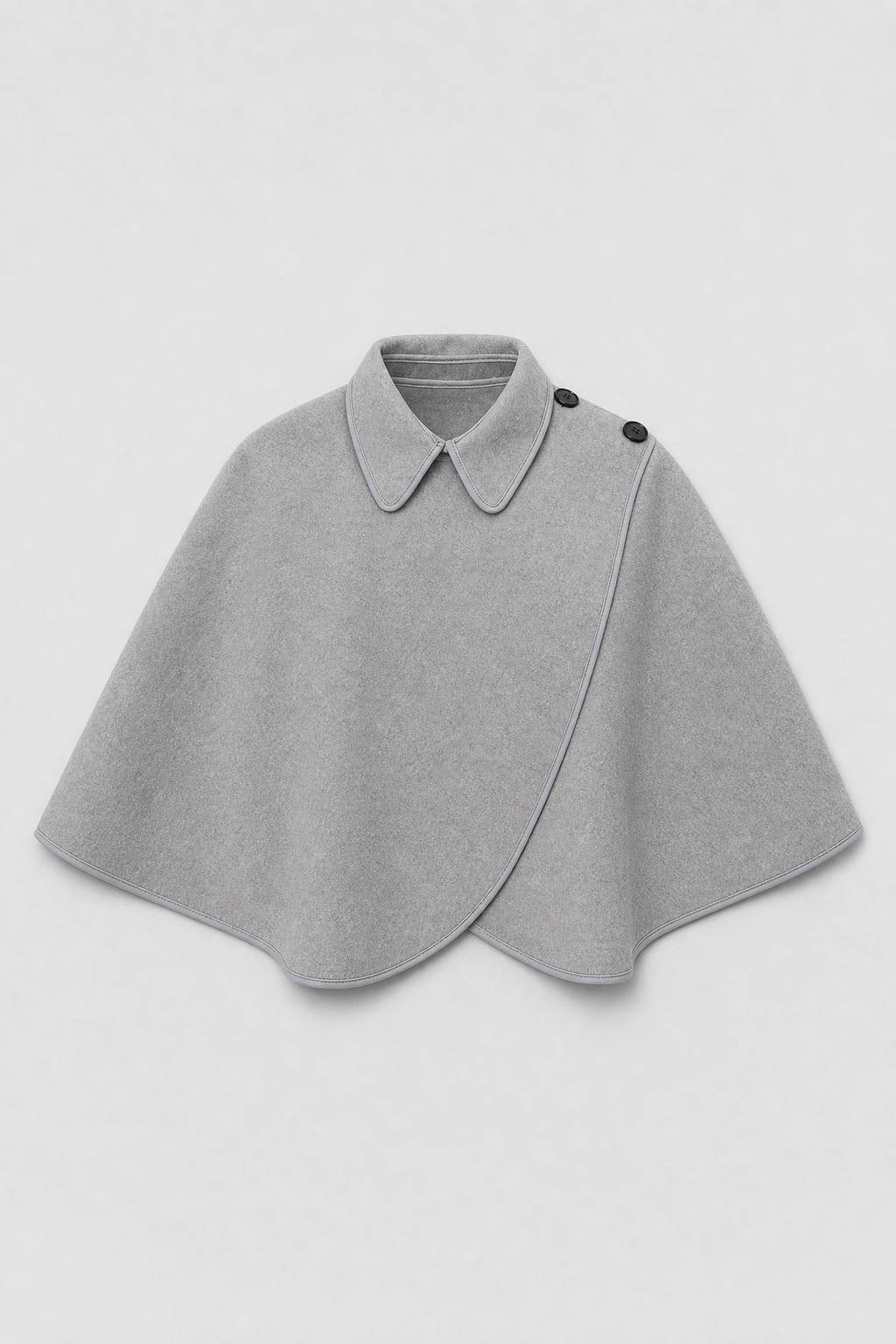 Veste Cape en Laine Grise