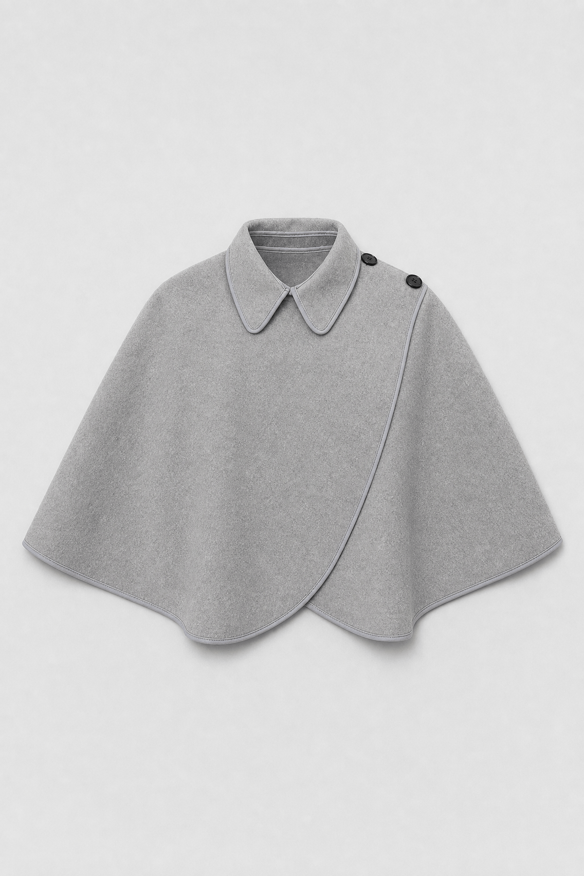 Veste Cape en Laine Grise
