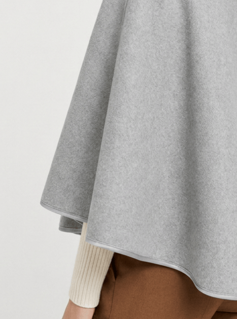 Veste Cape en Laine Grise