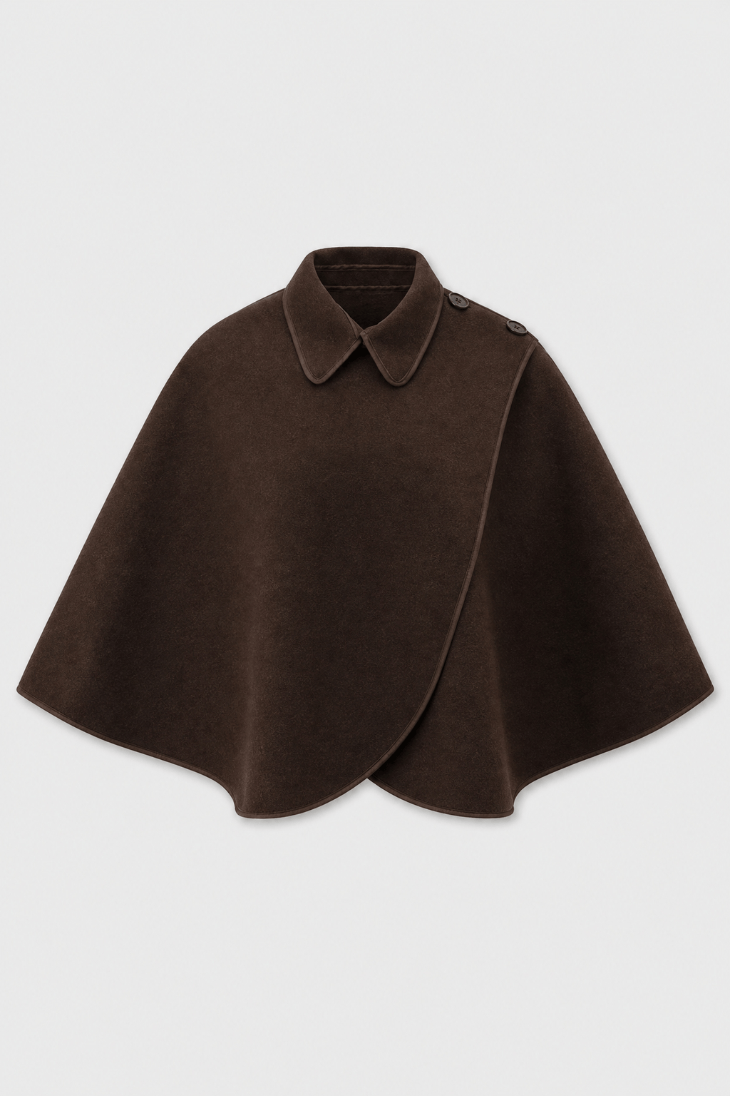 Veste Cape Femme Marron en Laine