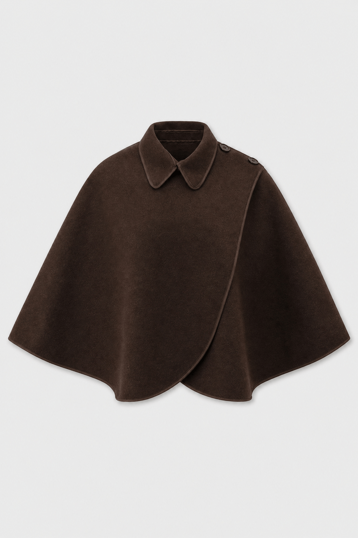 Veste Cape Femme Marron en Laine