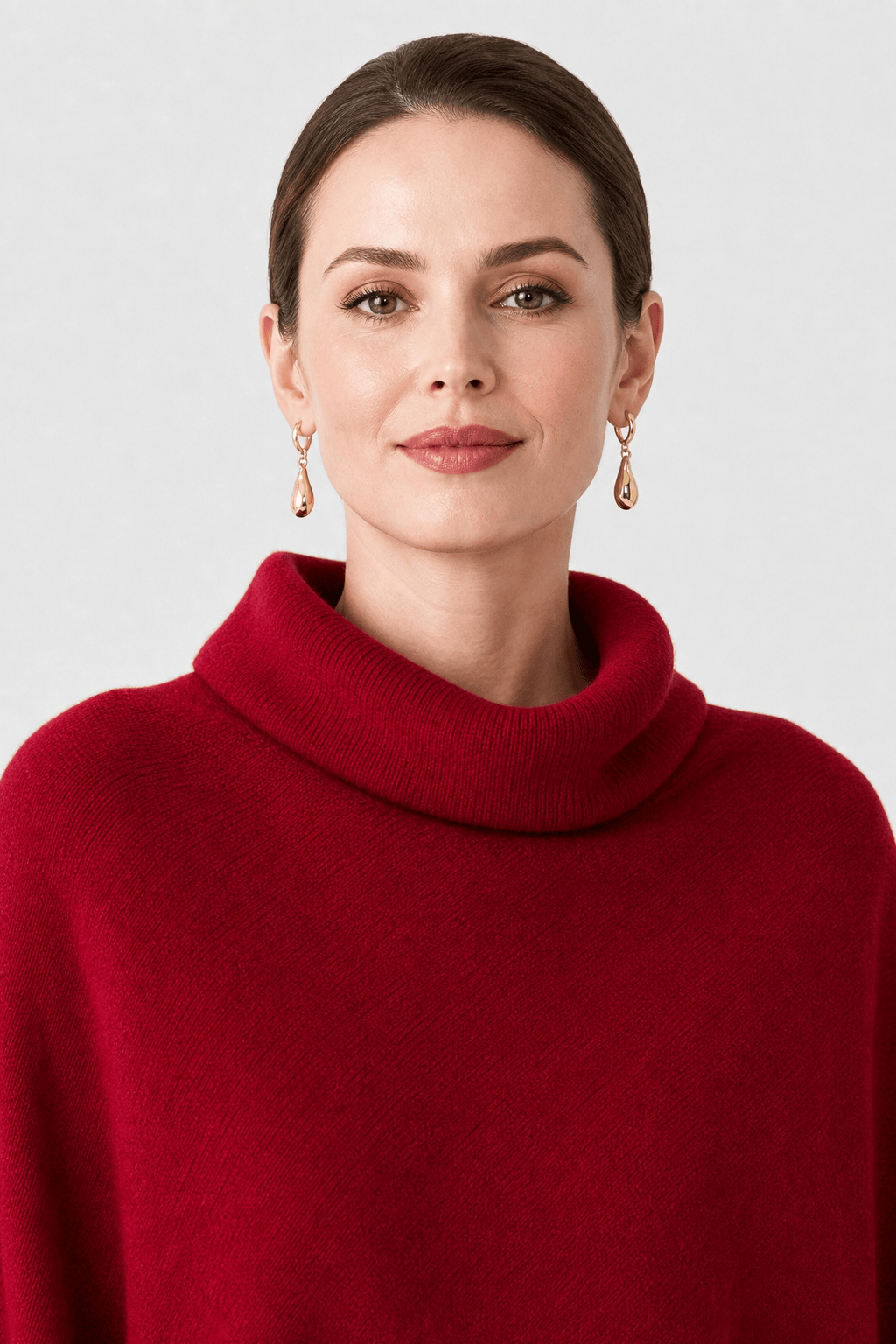 Cape en Laine Femme Rouge