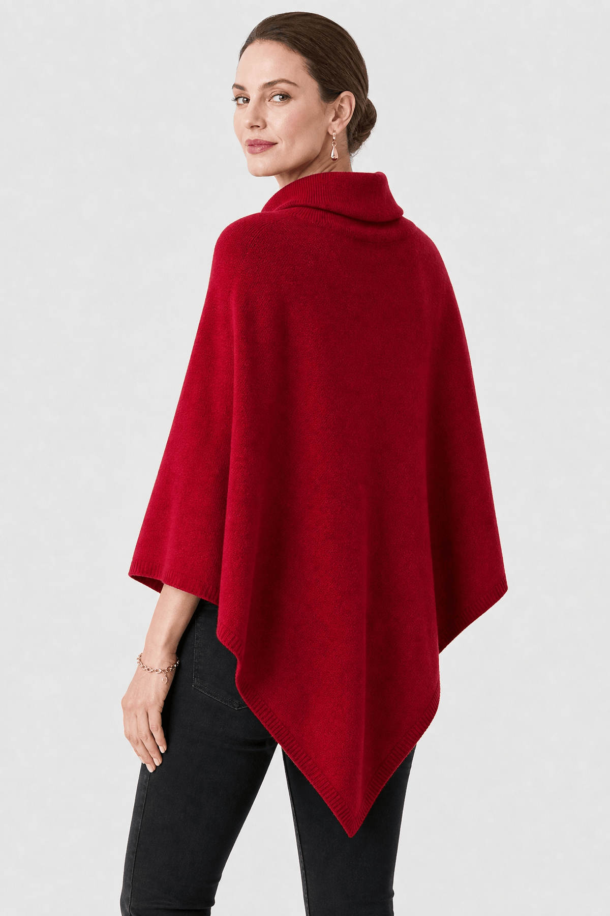 Cape en Laine Femme Rouge