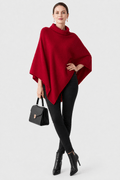 Cape en Laine Femme Rouge