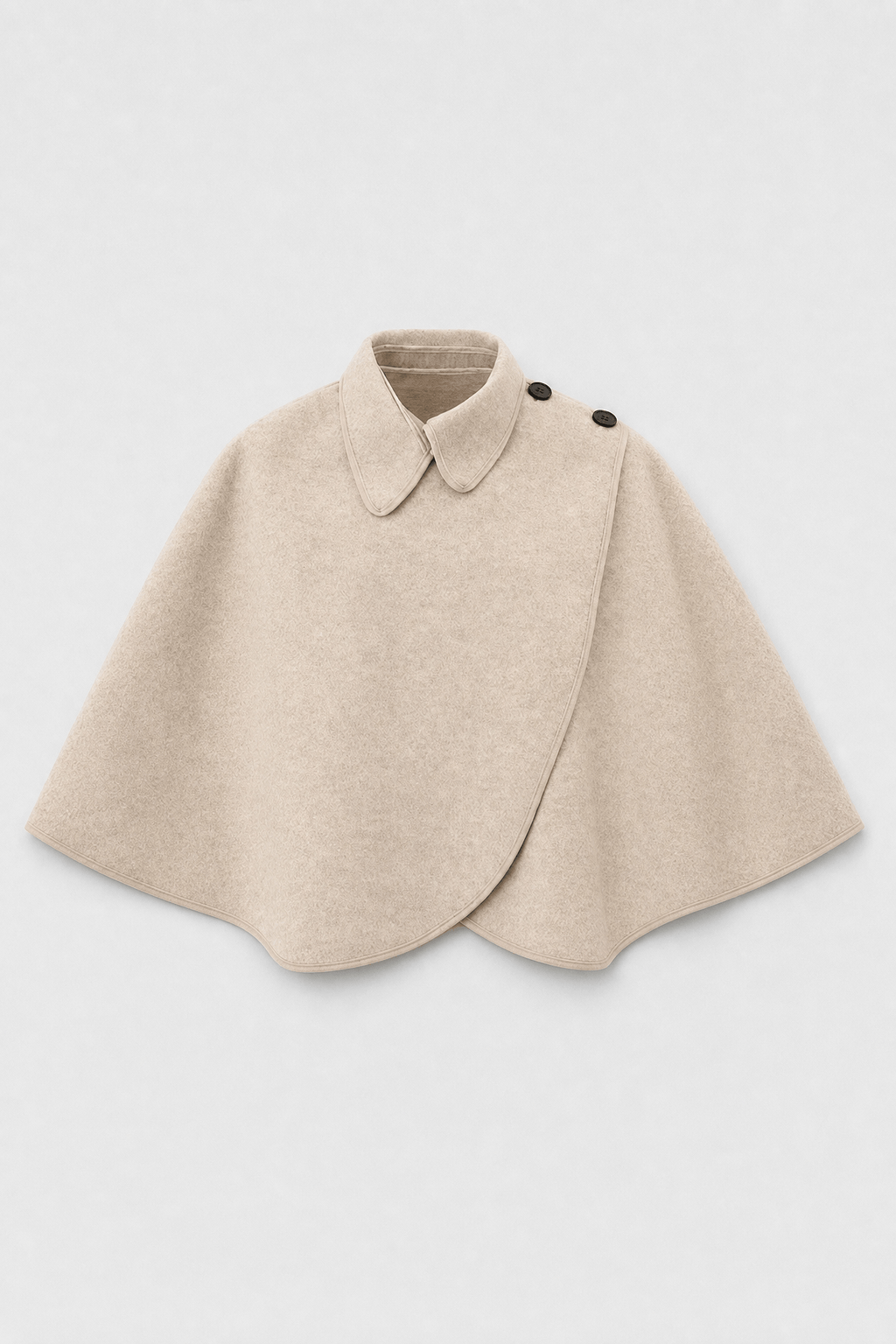 Manteau Cape Femme en Laine Beige