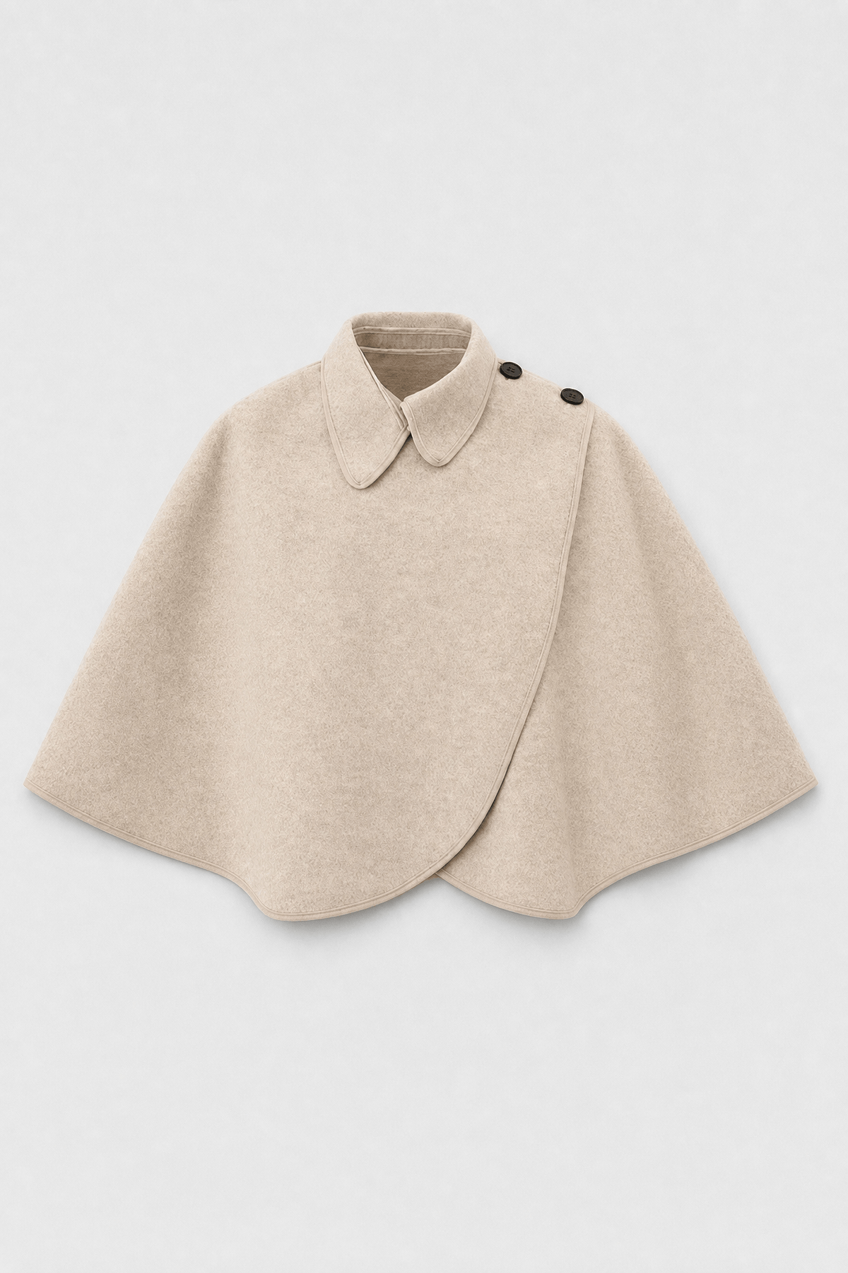 Manteau Cape Femme en Laine Beige