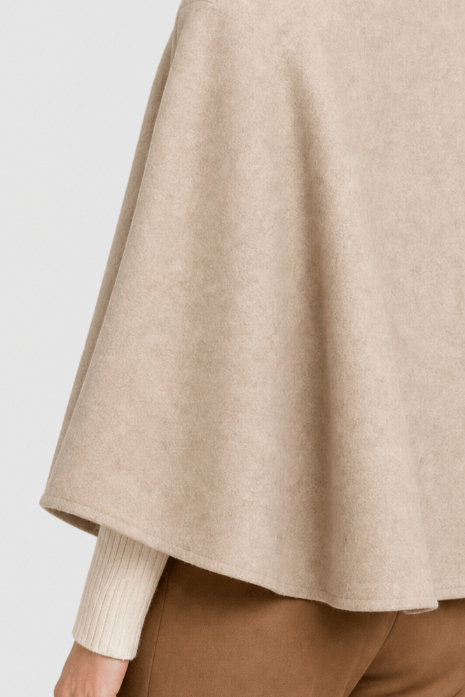 Manteau Cape Femme en Laine Beige