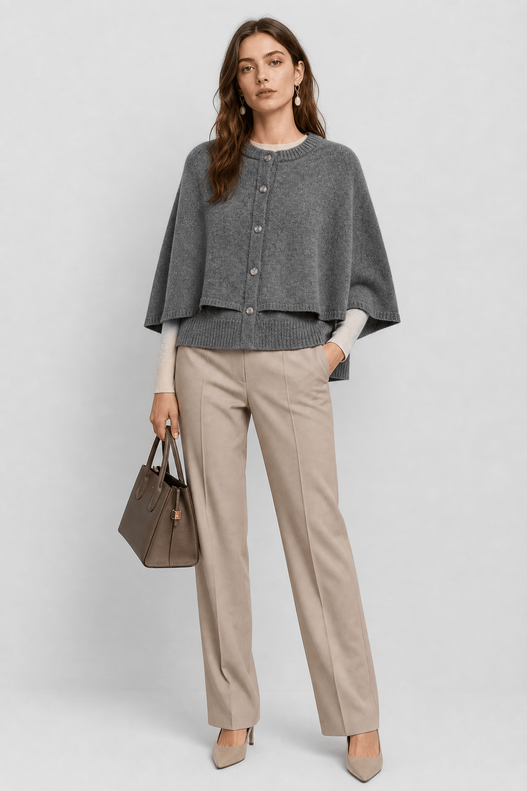 Veste Cape Courte Grise